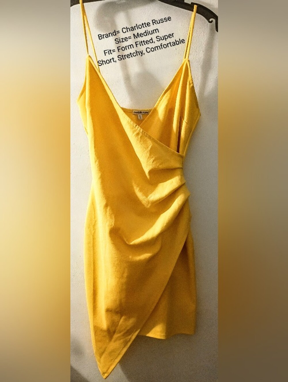 Charlotte Russe One-Shoulder Yellow Draped Dress